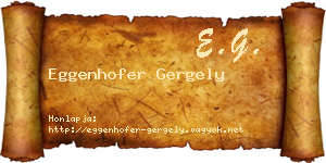 Eggenhofer Gergely névjegykártya